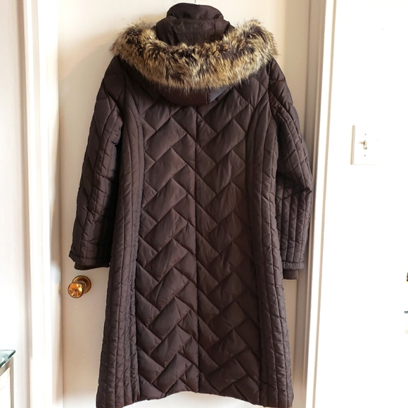 Anne Klein Rustic Gold Sheen Full length Coat Gold Hardware W Large - Picture 2 of 16